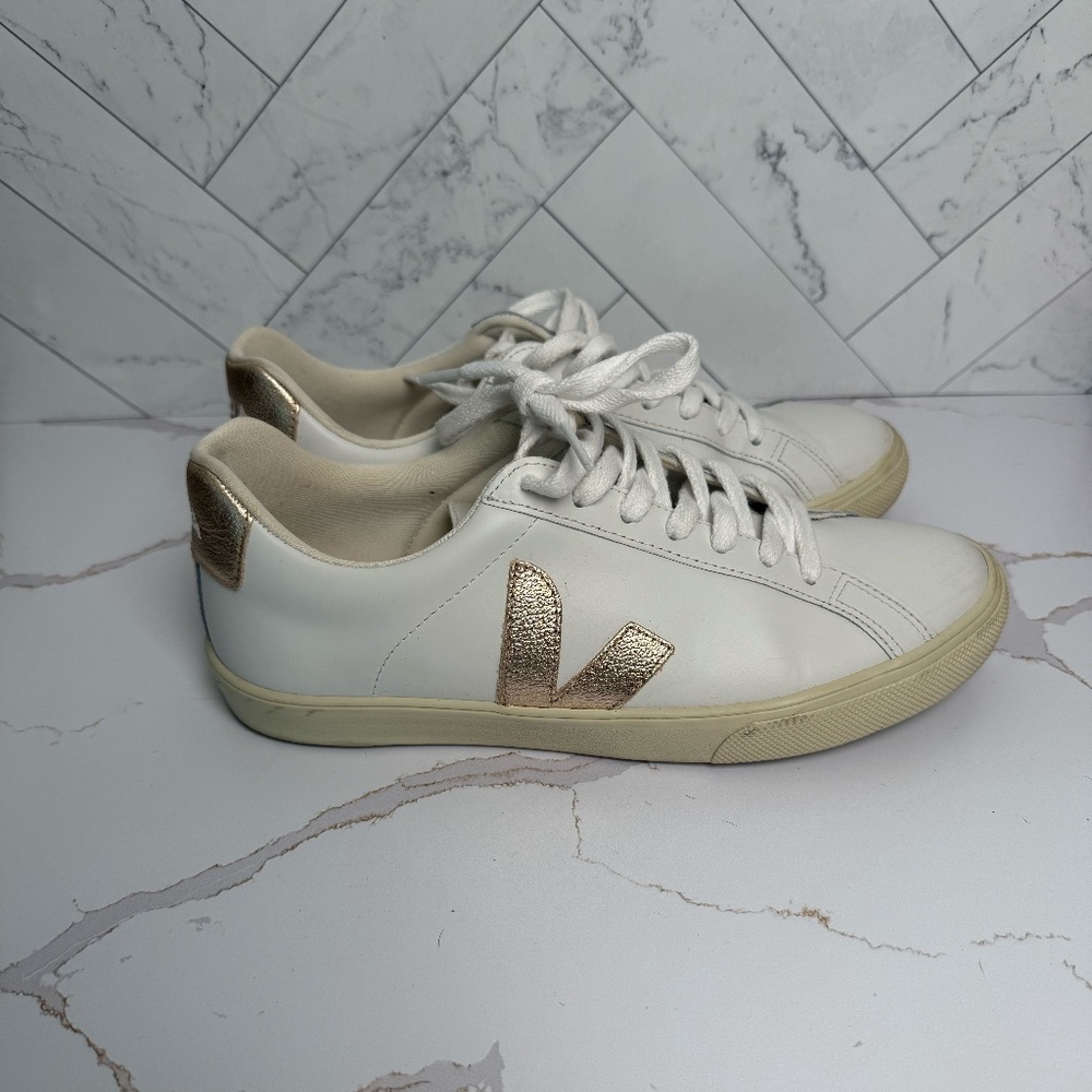 Veja ESPLAR LEATHER WHITE PLATINE